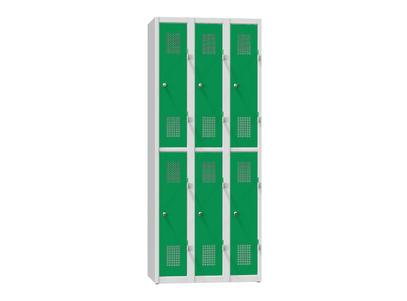 Kovová šatní skříň 6-box na soklu